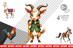 Barnyard Mardi Gras Clipart Product Image 1