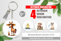 Barnyard Burnout Sarcastic Keychain Product Image 1