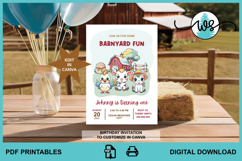 Barnyard Farm Animals Birthday Invitation Canva Edit Product Image 2