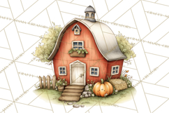 Country Farm Clipart PNG, Barnyard Animals Rustic Elements Product Image 3