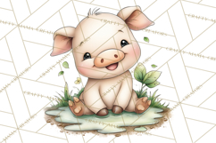 Country Farm Clipart PNG, Barnyard Animals Rustic Elements Product Image 2