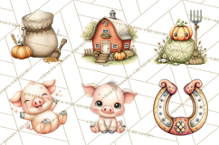 Country Farm Clipart PNG, Barnyard Animals Rustic Elements Product Image 5