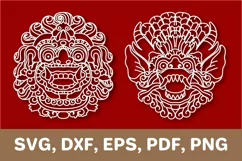 Barong svg, bali mask svg, balinese mask svg, barong png Product Image 1