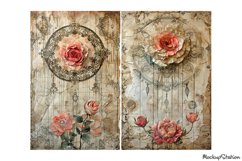 Shabby Victorian Baroque Junk Journal Half Pages Backgrounds Product Image 2