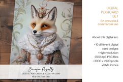 Baroque Royalty Animal Portrait Postcard Set Product Image 5