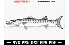 Barracuda Fish Design SVG PNG DXF EPS PDF Product Image 1
