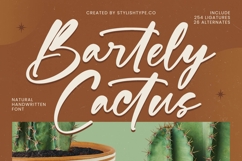 Bartely Cactus - Natural Handwritten Font Product Image 1
