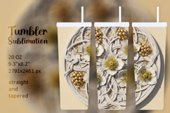 20OZ Golden Grapevine Medallion Tumbler Wrap Product Image 2