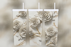 White Rose and Gold Vein Tumbler Wrap Product Image 2