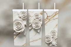 White Rose and Gold Vein Tumbler Wrap Product Image 3