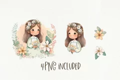 First Communion PNG Clipart | Watercolor Girl Communion Product Image 2