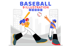 9 Baseball Player Sport Illustration Product Image 1