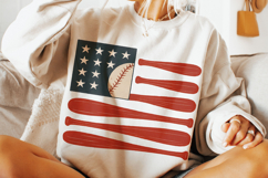American Flag Baseball PNG, USA Baseball PNG, Patriotic PNG Product Image 1