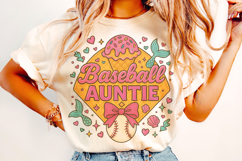 Baseball Auntie PNG, Baseball Aunt, Baseball Ice Cream Drip Product Image 1