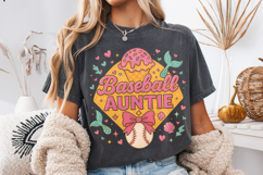 Baseball Auntie PNG, Baseball Aunt, Baseball Ice Cream Drip Product Image 3