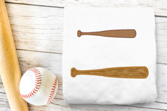 Baseball Bat with Wood Grain Applique Embroidery