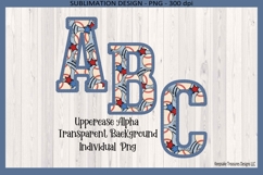 Baseball Blue Crochet Border Sublimation Alphabet Png Product Image 5