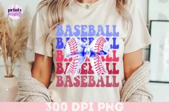 4th of July Baseball PNG, Baseball Bow Sublimation PNG Product Image 4