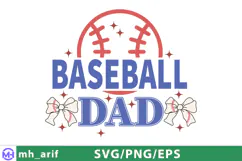 Father’s Day Funny Baseball Dad PNG SVG T-shirt Design Product Image 1