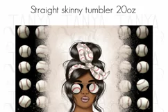 Baseball Afro Mom Tumbler Digital Sublimation Design Product Image 5