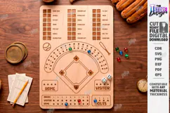 3D Wooden Baseball Dice Board Game Laser Cut | Dice Game Product Image 1
