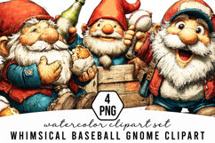 Baseball Gnome Clipart Product Image 1