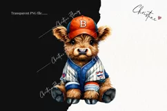 Baseball Highland Cow PNG | Baseball PNG Product Image 2