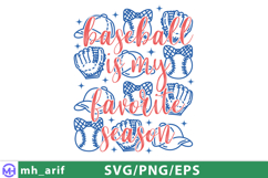 Baseball is My Favorite Season SVG PNG T-shirt Design Product Image 1