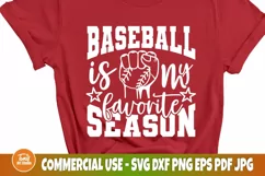 Baseball is my Favorite Season SVG, T Shirt Design, Cut File Product Image 3