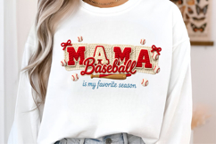 Baseball is my Favorite Season PNG, Faux Yarn Baseball Mama Product Image 1