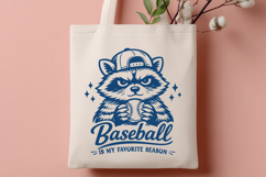 Baseball Is My Favorite Season SVG - Funny Raccoon Funny PNG Product Image 3