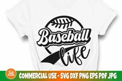 Baseball Life SVG Cut File, Mom Shirt, Sports SVG, PNG, DXF Product Image 1