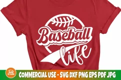 Baseball Life SVG Cut File, Mom Shirt, Sports SVG, PNG, DXF Product Image 3
