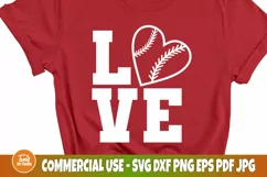 Baseball Love SVG Cut File, Baseball Mom Svg, Png, Dxf, Eps Product Image 1