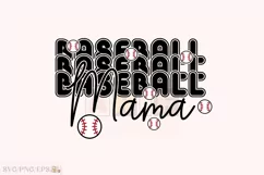 Retro Varsity Mom PNG, Baseball Mama SVG T-shirt Design Product Image 1