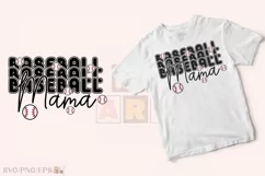 Retro Varsity Mom PNG, Baseball Mama SVG T-shirt Design Product Image 2