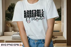 Retro Varsity Mom PNG, Baseball Mama SVG T-shirt Design Product Image 3