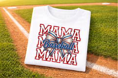 Baseball Mama Coquette Bow PNG Product Image 1
