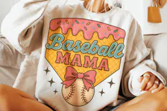 Baseball Ice Cream Drip PNG, Baseball Mama PNG, Game Day PNG Product Image 1