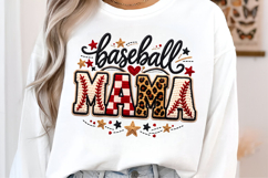 Baseball Mama PNG, Faux Yarn Baseball Product Image 1