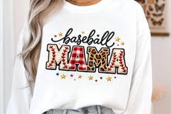 Baseball Mama PNG, Faux Yarn Baseball Product Image 1