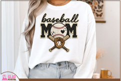 Retro faux knit baseball Mom, faux knit vintage baseball Mom Product Image 1