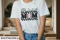 Retro Sport Mama SVG Baseball Mom SVG T-shirt Design Product Image 1