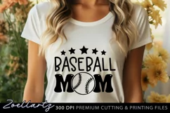 Baseball Mom SVG Cut File Sports Fan T-shirt Baseball SVG Product Image 1