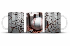 Baseball Mug Wrap, Sports Sublimation Mug, 11 oz mug wrap, Baseball Png