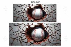 3D Baseball Mug Wrap PNG | Sports Sublimation Mug for 11 oz Product Image 3