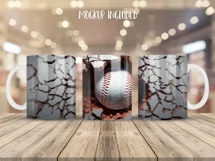 Baseball Mug Wrap, Sports Sublimation Mug, 11 oz mug wrap, Baseball Png