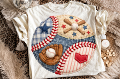 Baseball Patchwork PNG, Baseball Clipart PNG, Faux Yarn PNG Product Image 1