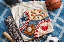 Baseball Patchwork PNG, Baseball Clipart PNG, Faux Yarn PNG Product Image 2