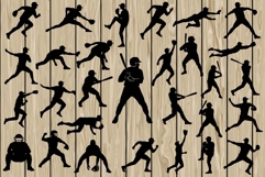 Baseball player silhouette SVG Product Image 1